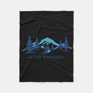 Afton Minnesota Ski Resort Skiing Skier  Fleece Blanket