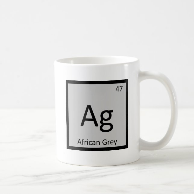 Ag - African Grey Chemistry Periodic Table Element Coffee Mug (Right)