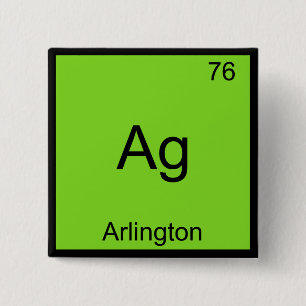 Ag - Arlington City Chemistry Element Symbol Tee 15 Cm Square Badge