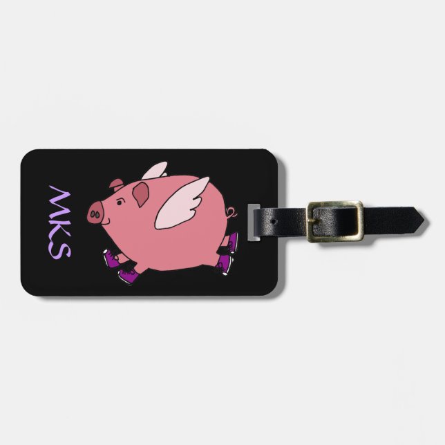 AG- Flying Pig Luggage Tag (Front Horizontal)