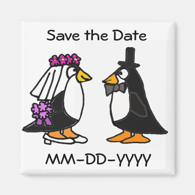 AG- Penguin Save the Date Magnets (Front)
