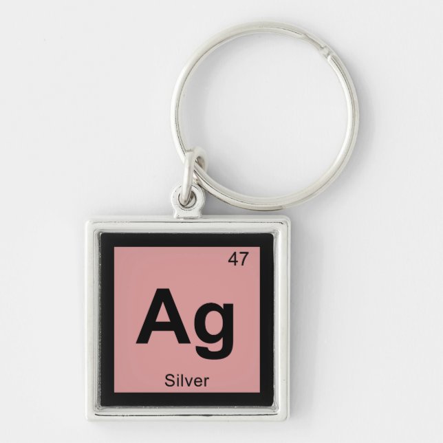 Ag - Silver Chemistry Periodic Table Symbol Key Ring (Front)
