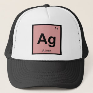 Ag - Silver Chemistry Periodic Table Symbol Trucker Hat