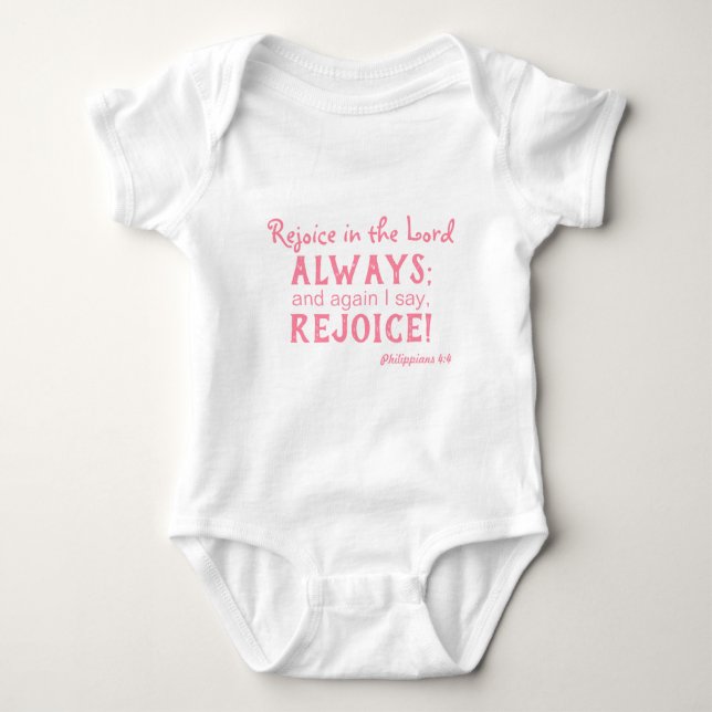 Again I say Rejoice Christian Baby Bodysuit (Front)