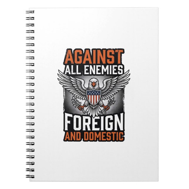 Against All Enemies Patriotic Eagle Shirt Design_1 Notebook (Front)