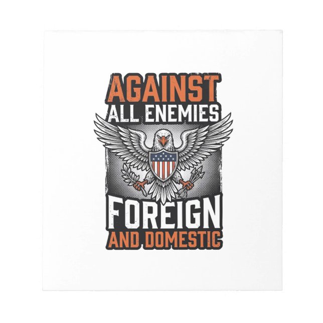 Against All Enemies Patriotic Eagle Shirt Design_1 Notepad (Front)