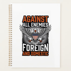 Against All Enemies Patriotic Eagle Shirt Design_1 Planner