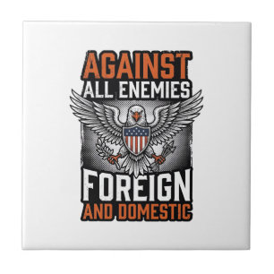 Against All Enemies Patriotic Eagle Shirt Design_1 Tile