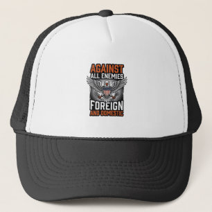 Against All Enemies Patriotic Eagle Shirt Design_1 Trucker Hat