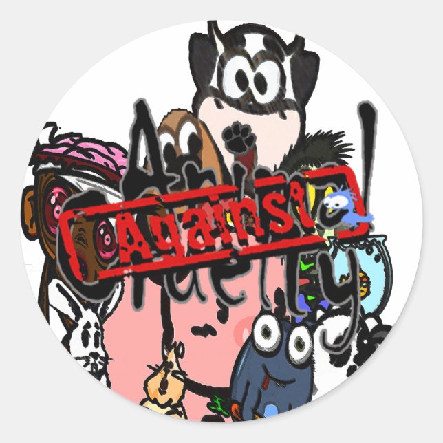 Against Animal Cruelty Stickers (Front)