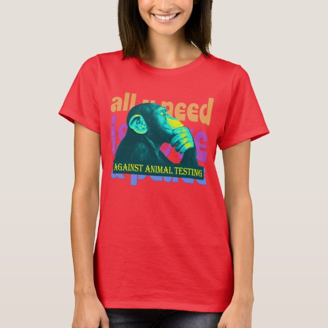 AGAINST ANIMAL TESTING - 02w T-Shirt (Front)