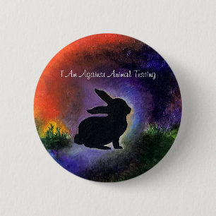 Against Animal Testing 6 Cm Round Badge