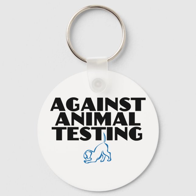 Against Animal Testing Key Ring (Front)