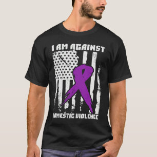 Against Domestic Violence American Flag T-Shirt