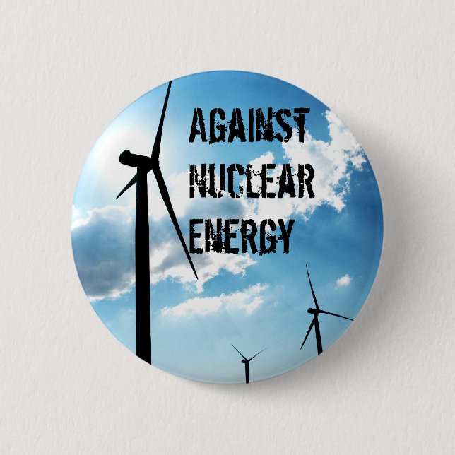 Against Nuclear Energy 6 Cm Round Badge (Front)