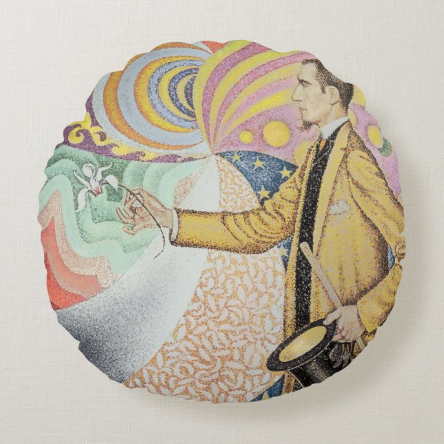 Against the Enamel of a Background Rhythmic Round Cushion (Front)