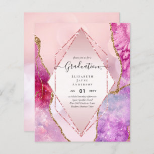 Agaite Glitter GRADUATION Party Invites Glam CHIC