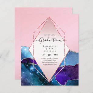 Agaite Glitter GRADUATION Party Invites Glam CHIC