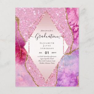 Agaite Glitter GRADUATION Party Invites Glam CHIC Flyer