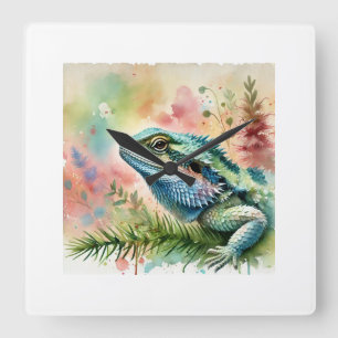 Agama de Bribon 061024AREF124 - Watercolor Square Wall Clock