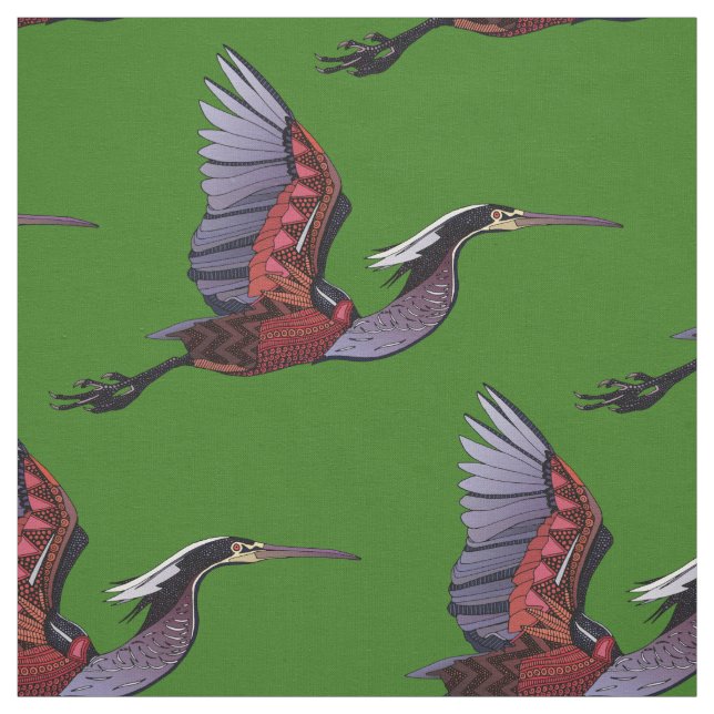 Agami heron green fabric (Swatch)
