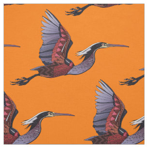 Agami heron orange fabric