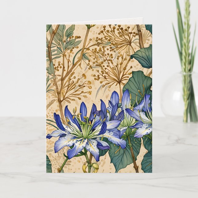 Agapanthus and Wild Flowers  Card (Front)