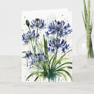Agapanthus - Watercolor flowers iPad mini cover Card