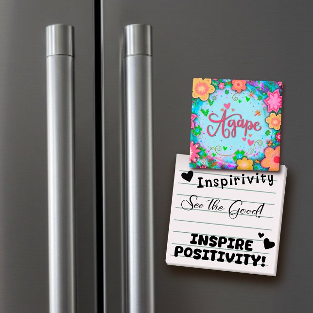 Agape Fun Floral Blue Modern Inspirivity Magnet (Creator Uploaded)