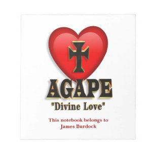 Agape heart symbol for God's divine love Notepad