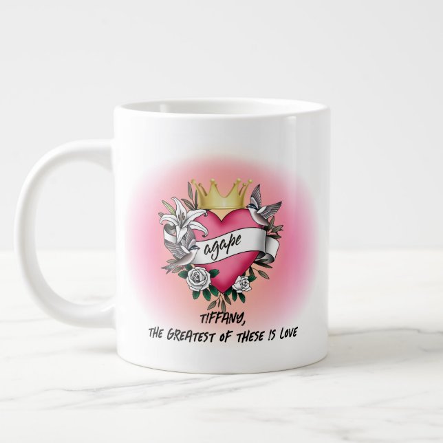 Agape Love Tattoo Large Coffee Mug (Left)