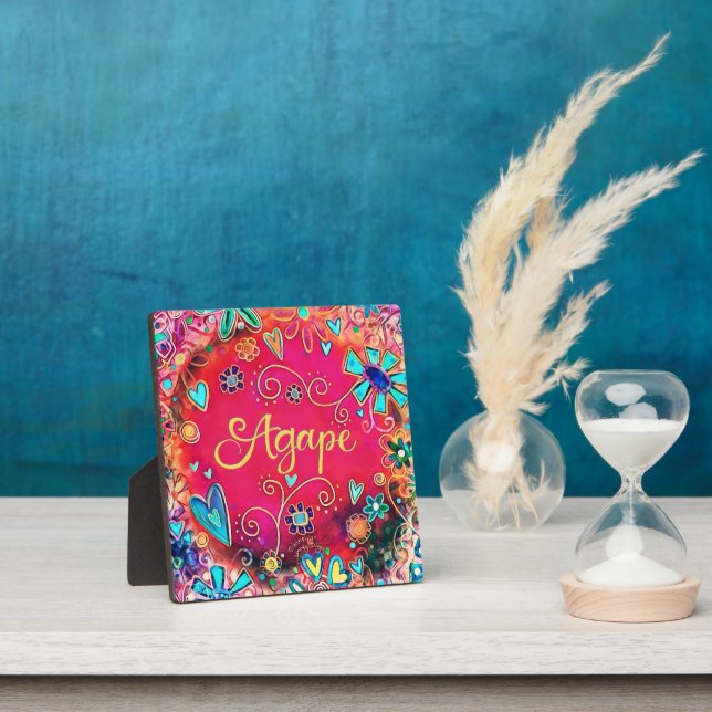 Agape Pretty Inspirational Red Inspirivity Easel Plaque (Insitu)