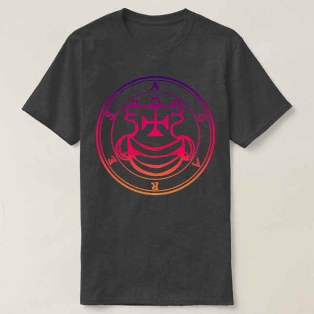 Agares Sigil Teaches Languages Purple Orange T-Shirt (Design Front)