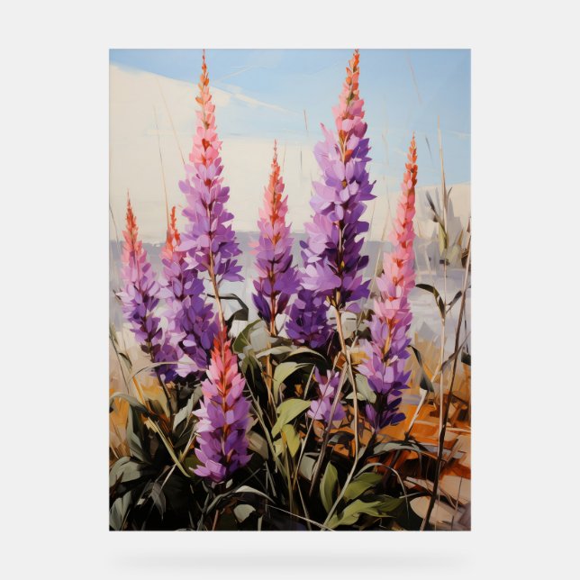 Agastache - Impasto Floral Acrylic Sign (Front)