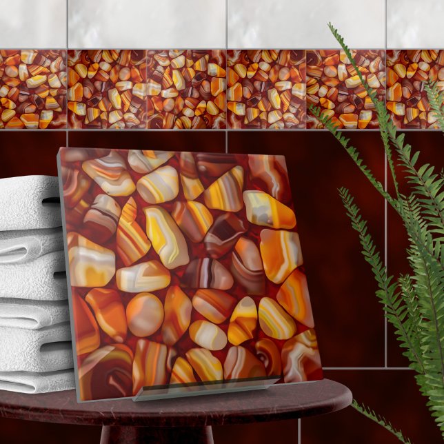 Agate and Carnelian stones mosaic Tile (Creator Uploaded)