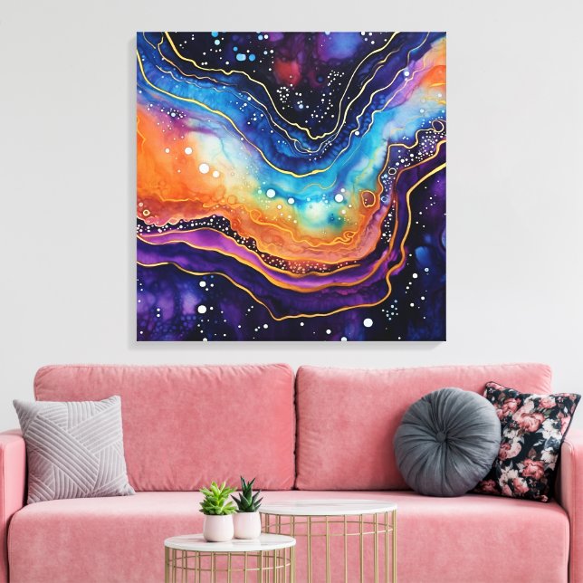 Agate Art Stretched Canvas Print (Insitu(LivingRoom))