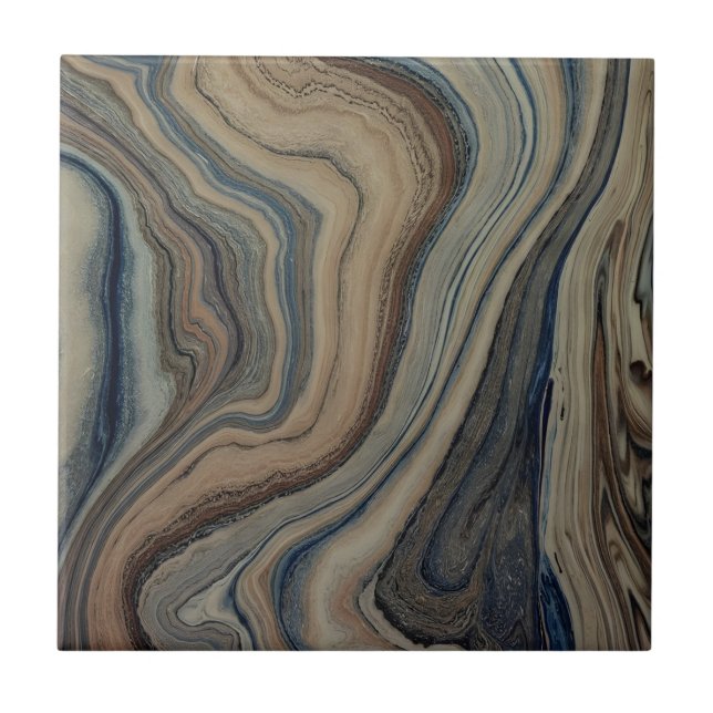 Agate Black gold fluid marble modern Ceramic Tile  (Front)