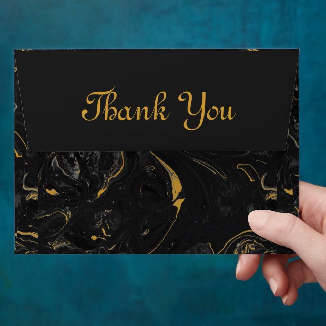 Agate Black Marble swirl Envelope (Hand)
