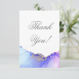 Agate Blue Wedding  Thank You Card