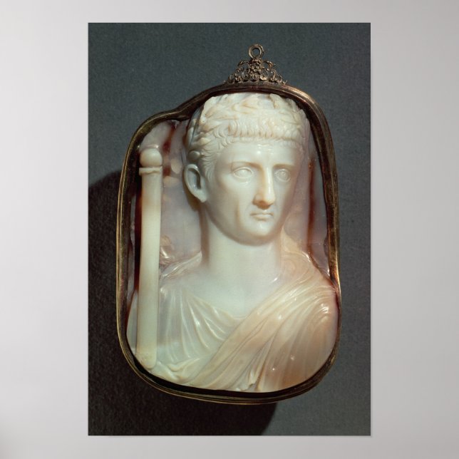 Agate Cameo bearing the portrait of Claudius Poster (Front)