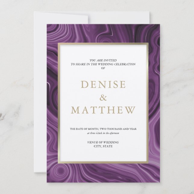 Agate Collection Dalia Purple Invitation (Front)