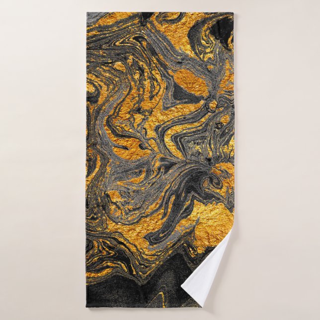 Agate Crystal. Futuristic Modern Suminagashi. Swir Bath Towel (Bath Towel)