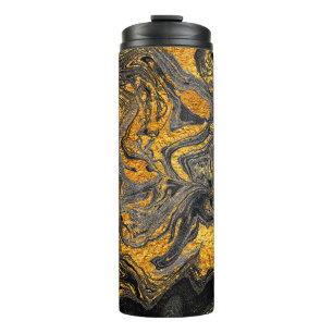 Agate Crystal. Futuristic Modern Suminagashi. Swir Thermal Tumbler