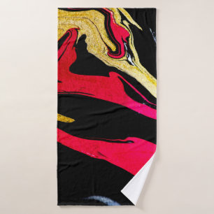 Agate Crystal. Golden swirl, artistic design. The Bath Towel