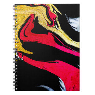 Agate Crystal. Golden swirl, artistic design. The Notebook