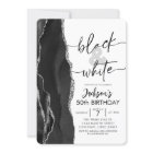 Agate Elegant Black White Birthday Party