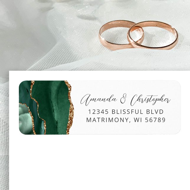 Agate Emerald Green Wedding Return Address (Creator Uploaded)