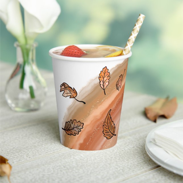 Agate Fall Leaves  Paper Cups (Insitu)