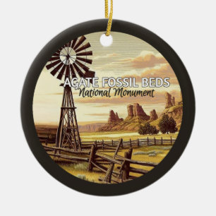 Agate Fossil Beds National Monument Christmas Ceramic Tree Decoration