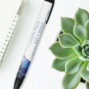 Agate Galaxy Celestial Stars Salon Black Ink Pen